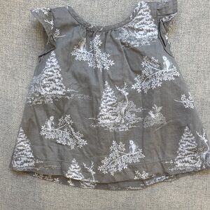 GAP Kids Gray Blouse with Forest Design